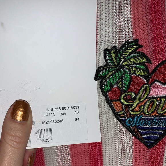 LOVE Moschino Vertical Stripe Pink Heart Dress - Picture 3 of 7